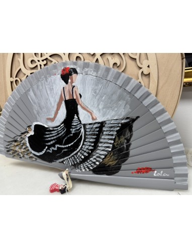 ABANICO BLANCO PINTADO MODELO FLAMENCA REF .55191