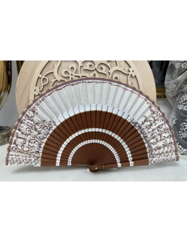 Abanico de madera alta calidad ,pintado a mano ,artesanal Ref 9418