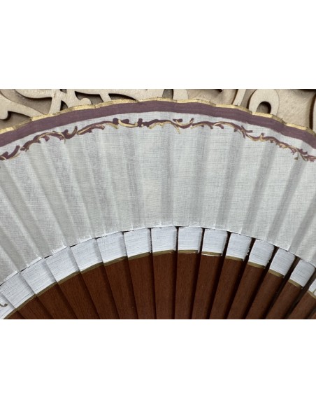 Abanico de madera alta calidad ,pintado a mano ,artesanal Ref 9418