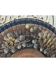 Abanico negro de madera de alta calidad pintado a mano artesanal Ref 9411 2