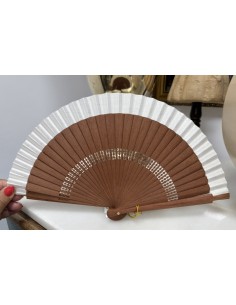 ABANICO DE MADERA DE ALTA CALIDAD LISO DE 20 cm Ref 0120 (Elige color)