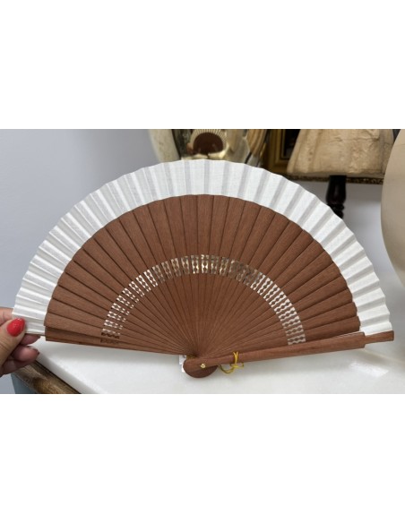 ABANICO DE MADERA DE ALTA CALIDAD LISO DE 20 cm Ref 0120 (Elige color)