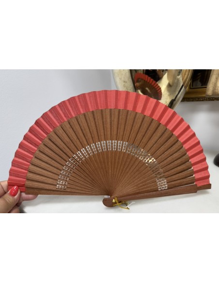 ABANICO DE MADERA DE ALTA CALIDAD LISO DE 20 cm Ref 0120 (Elige color)