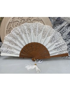 ABANICO BLANCO BLONDA  REF. 1507