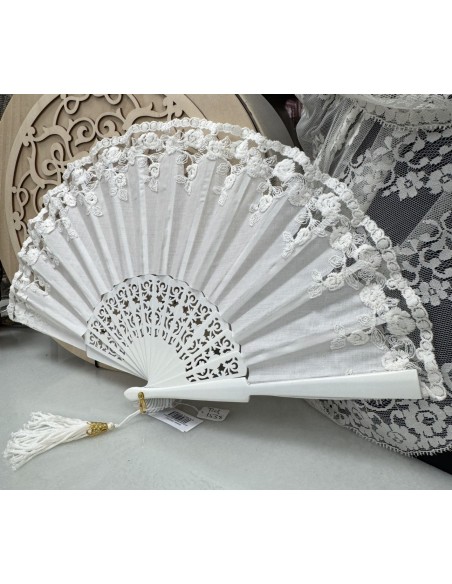 ABANICO BLANCO BLONDA  REF. 1538