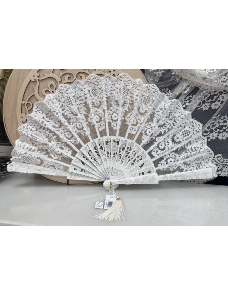 ABANICO BLANCO BLONDA REF. 1502
