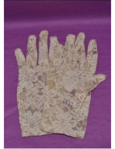 GUANTES DE ENCAJE BEIGE PARA NIÑA. REF 803